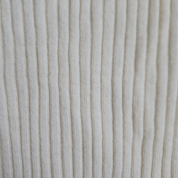 UNIQLO Ribbed Crew Neck Half Sleeved Ribbed Wool Top Ivory Size XL - Picture 4 of 8